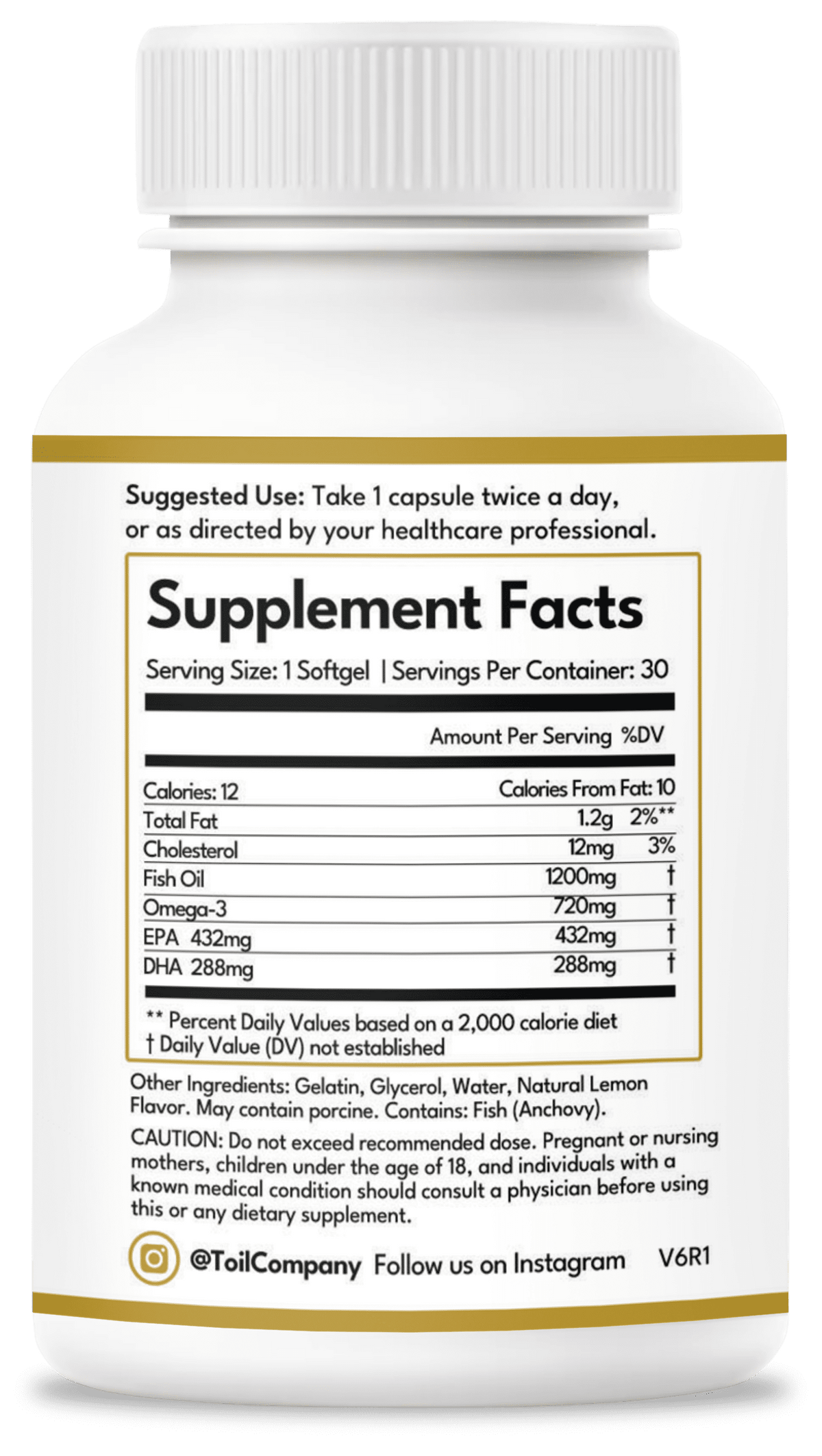 Daily Omega EPA & DHA - Super Omega-3 Dietary Supplement, Cardioprotective, Neuroprotective, from , a Veteran Owned Company