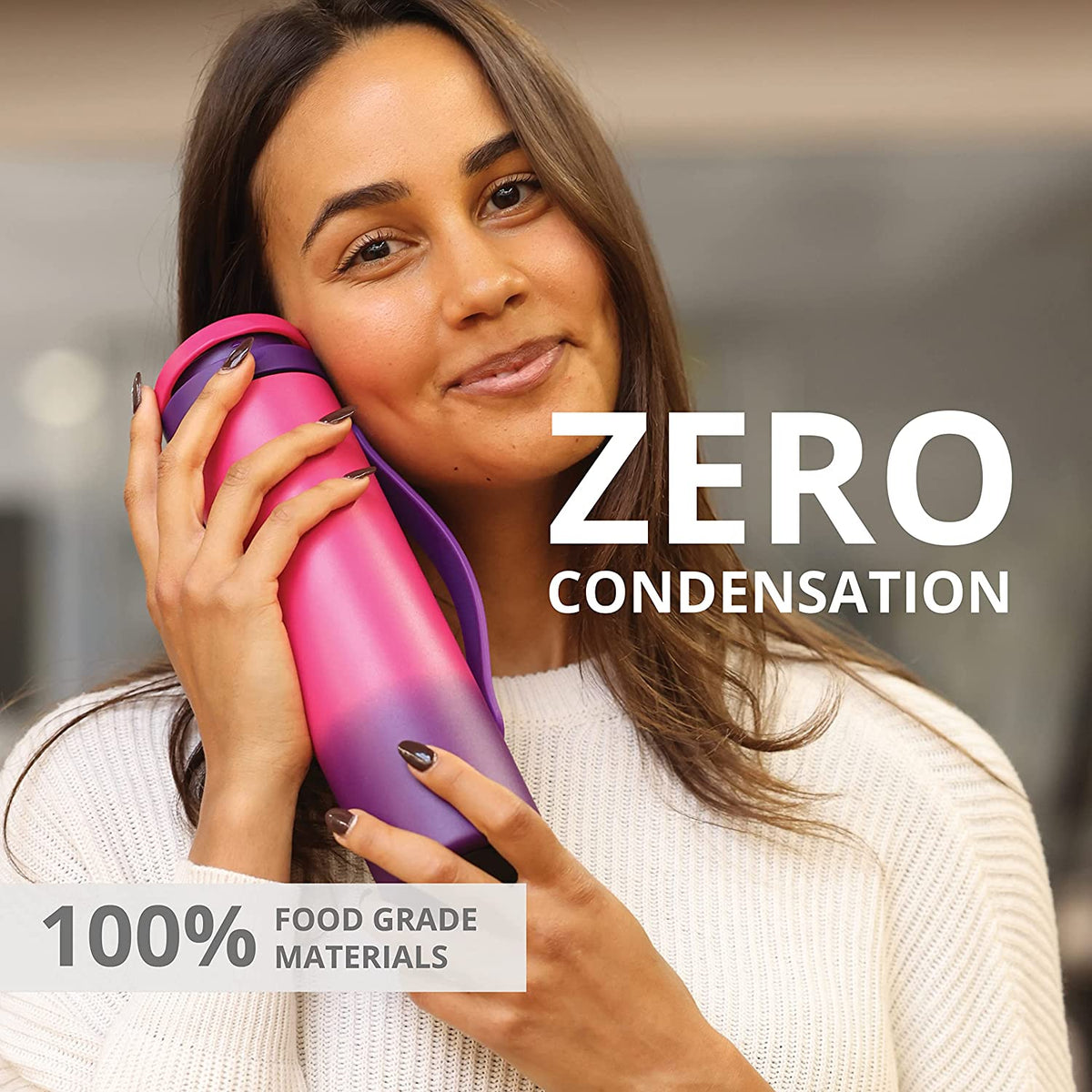Iconic 20 Oz Water Bottle with Straw Lid, Slim Insulated Water Bottles, Triple Wall Vacuum Stainless Steel Thermos, Reusable Metal Water Flask for Gym, Travel, & Sports - Berry Blast