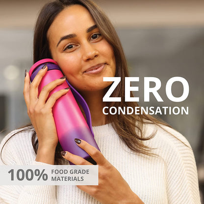 Iconic 20 Oz Water Bottle with Straw Lid, Slim Insulated Water Bottles, Triple Wall Vacuum Stainless Steel Thermos, Reusable Metal Water Flask for Gym, Travel, & Sports - Berry Blast