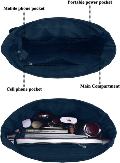 Canvas Tote Bag Waterproof Nylon Multi Pocket Shoulder Bags Laptop Work Bag Teacher Purse and Handbags for Women & Men