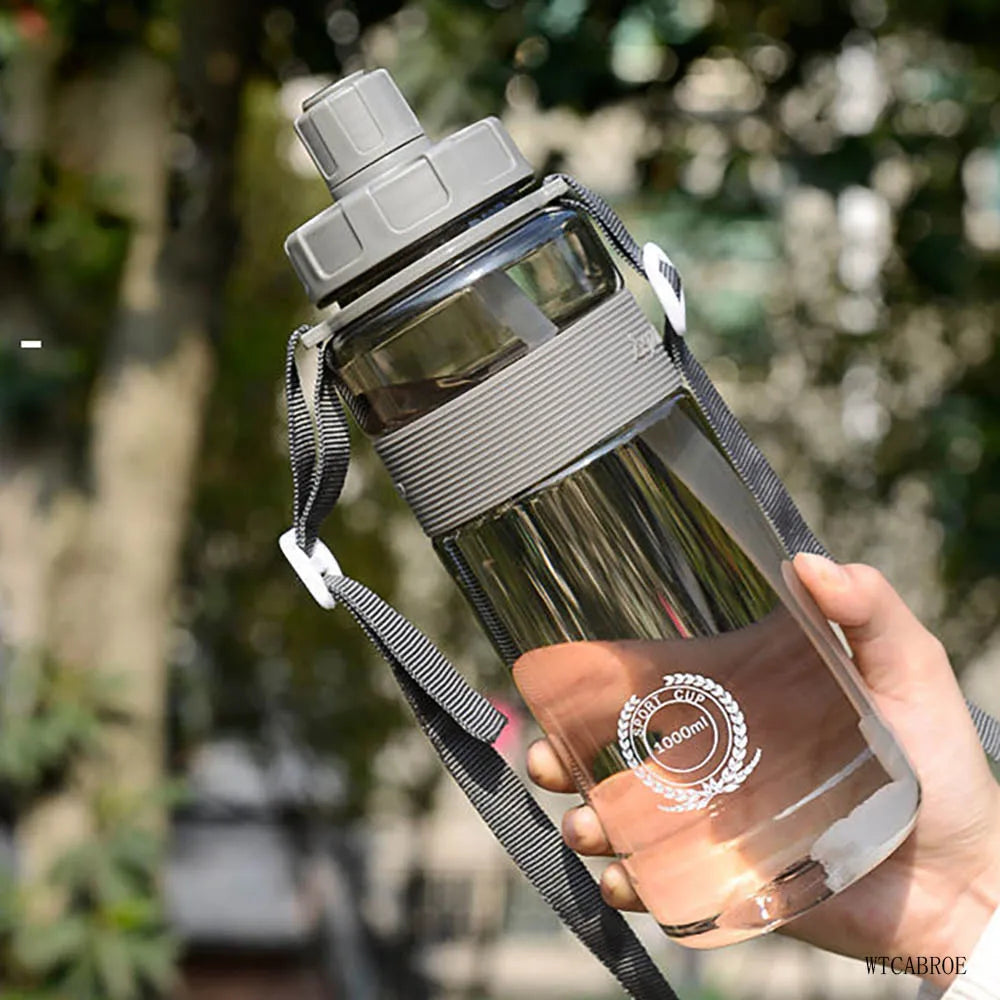 Bottled Water Bottled 2000Ml Plastic Gourd Straw Water Bottles 1000ML My Sports Protein Shaker Student Fitness Portable Bottle