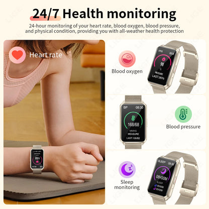 Luxury Smart Watch Women Bluetooth Connected Phone Music Fitness Sports Bracelet Sleep Monitor 1.57" Man Smartwatch Women