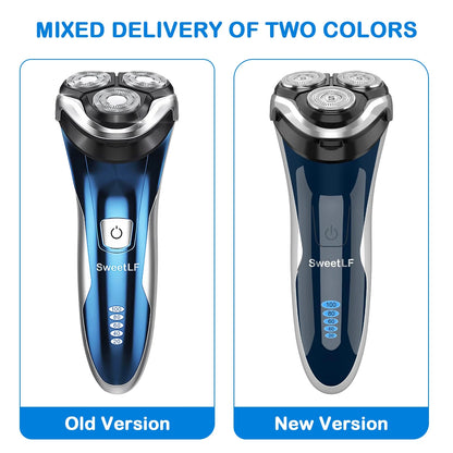 Electric Razor for Men, IPX7 Waterproof Wet and Dry Electric Shaver with Pop-Up Beard Trimmer for Men, Gift for Father'S Day, Blue