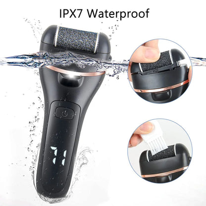 Electric Callus Remover for Feet, Rechargeable Pedicure Tools Foot Care Feet File, 18 in 1 Callous Remover Kit for Remove Cracked Heels and Dead Skin, with 3 Roller Heads 2 Speed, Battery Display