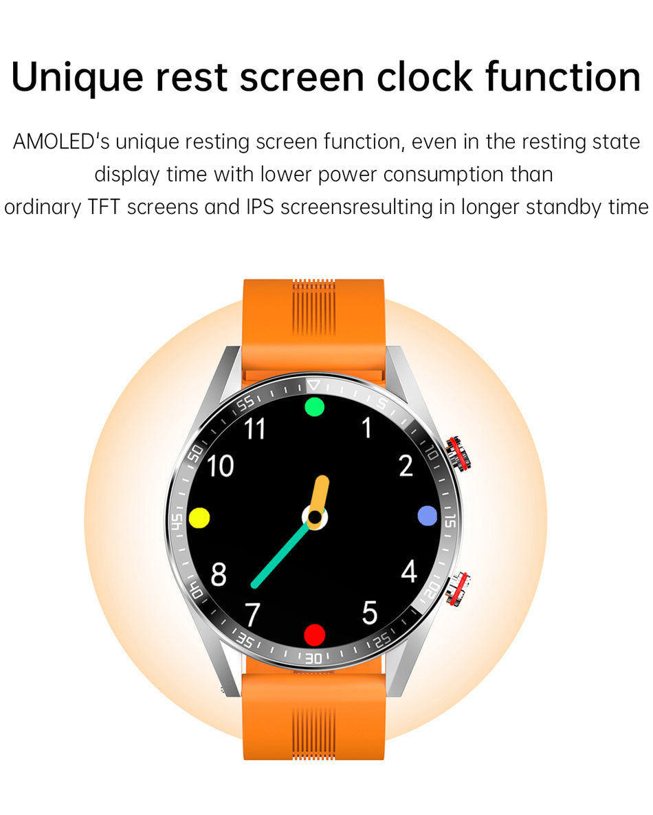 2021 New 454*454 Screen Smart Watch Always Display The Time Bluetooth Call Local Music Smartwatch For Men Android TWS Earphones